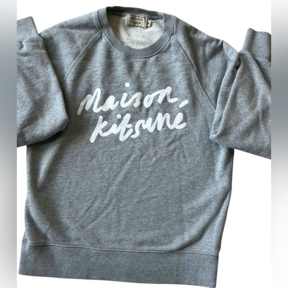 Maison Kitsune Sweatshirt Light Gray Size M - Picture 3 of 14